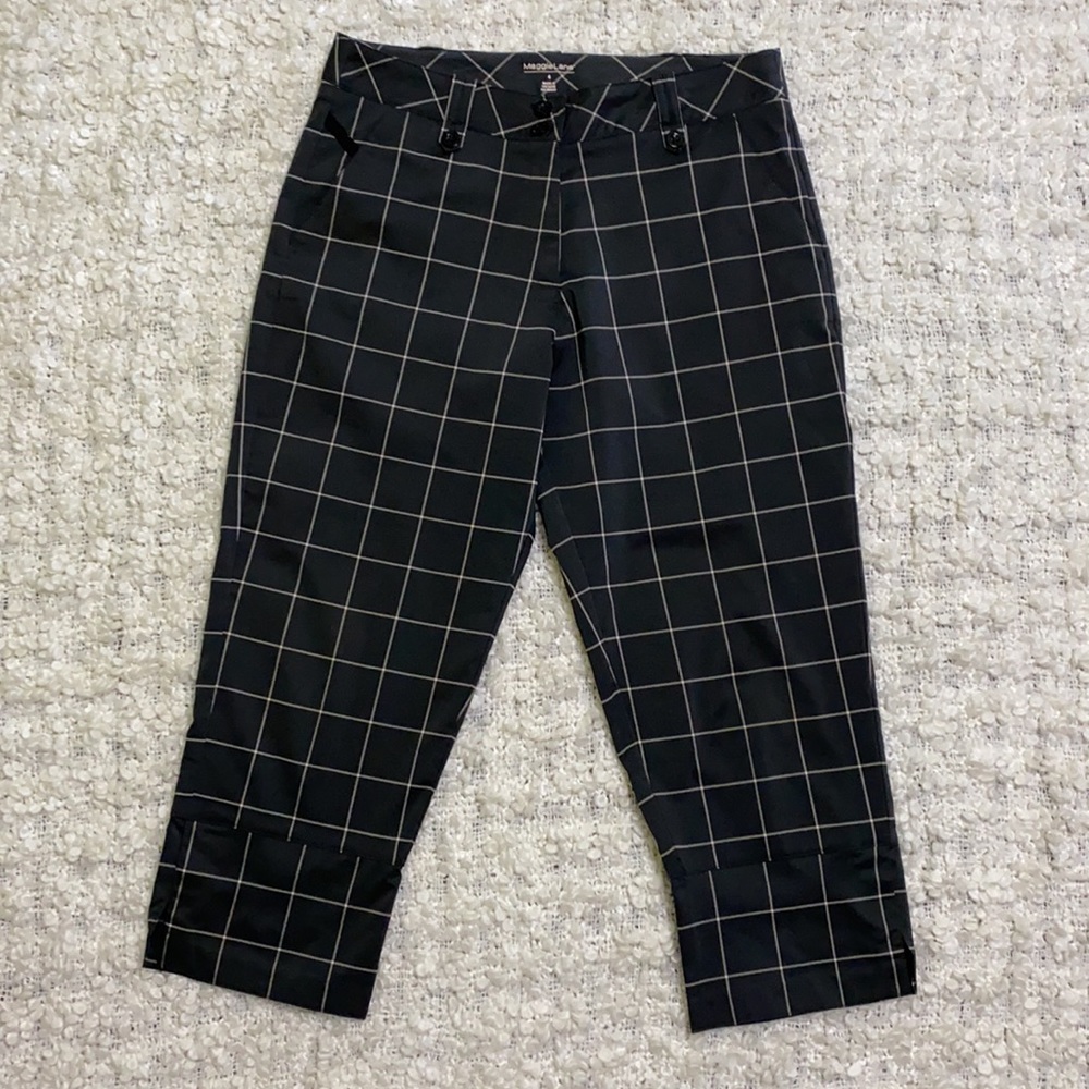 Maggie Lane Gray Window Pane Golf Capris Sz 6